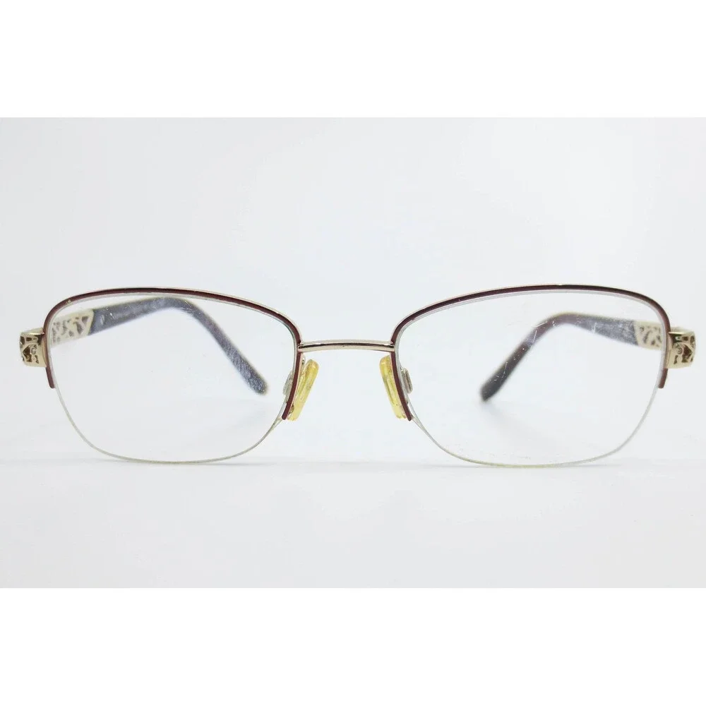 Sophia Loren Beau Rivage 63 Eyeglass Frames Gold Burgundy Filigree Zyloware